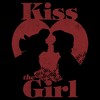 Men's The Little Mermaid Kiss the Girl Heart Silhouette Pull Over Hoodie - 2 of 4