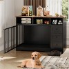 48 Inch Dog Crate Furniture, Indoor Dog Kennel with Hidden Bowl, 3 Drawers and 3 Open Drawers, Decorative Pet Crate for Large Dogs - 3 of 4