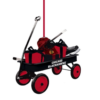 Evergreen Chicago Blackhawks Team Wagon Ornament