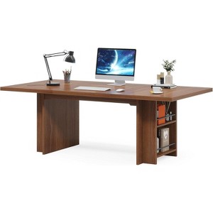 Tribesigns 63 Inches Office Executive Desk, Home Office Desk Large Computer Writing Table with Storage - 1 of 4