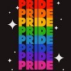 Adult Design By Humans Rainbow Pride Word Stack With Stars By Billmedzz T-Shirt - 2 of 2