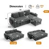 Vipbear 85" Modular Sectional Sleeper Sofa with Pull Out Bed, 3 Seat Plush Corduroy L Shaped Couch , Tool Free Assembly - 3 of 4