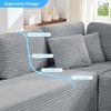 Mjkone Corduroy 141'' Deep Seat Modular Sectional Sofa, Modern 8-Seater U-Shape Sofa Couch with Moveable Ottoman - 3 of 4