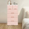 YIYIBYUS 5-Tire Modern Freestanding Plastic Cabinet with 6-Drawers and 4-Wheels, Pink - 2 of 4