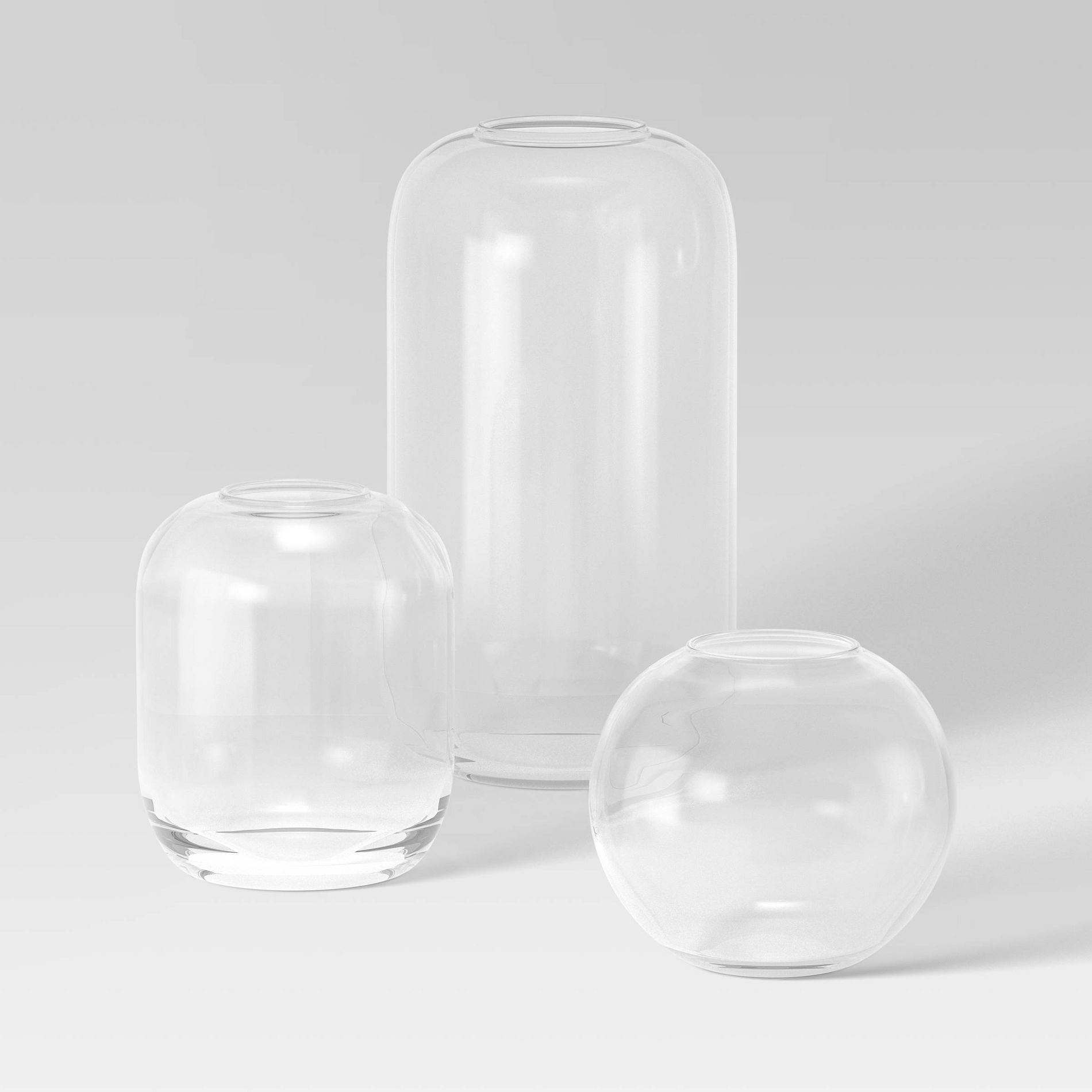 3pc Vase Set Glass Vase Set Clear - Room Essentials™