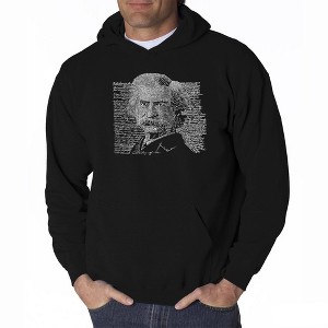 LA Pop Art Men's Word Art Hooded Sweatshirt - Mark Twain - 1 of 4