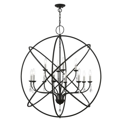 Livex Lighting Aria 12 - Light Chandelier in  Black/Brushed Nickel