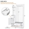 TiramisuBest Contemporary 39.3"W x 70.8"H Hall Tree with Cushioned Bench, Pegboard, 4 Hooks, and Multifunctional Shoe Cabinet for Entryway, White - 3 of 4