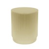 Modern Gold Cylindrical Outdoor End Table – Vertical Stripe Metal Accent Table for Patio or Indoor Use, Patio End Tables -Christopher Knight Home - 2 of 4