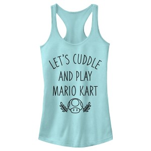 Juniors Womens Nintendo Cuddle & Play Mario Kart Racerback Tank Top - 1 of 3