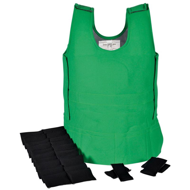 Abilitations Weighted Vest, Green, Medium, 4 Pounds, 1 of 3