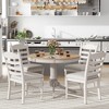 Whisen 5-Piece Retro Functional Dining Table Set with Round Extendable Dining Table and 4 Upholstered Dining Chairs - 3 of 4