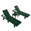 WestinTrends Ashore 2pcs Modern Poly Reclining Chaise Lounge With Wheels plus 1pc side table - 4 of 4