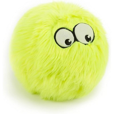 goDog Furballz Squeaky Plush Ball Dog Toy, Chew Guard Technology - Lime, Extra Large