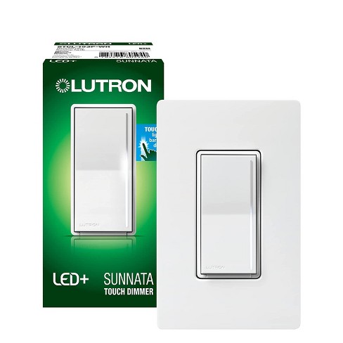 For Switch Touch Target Dimmer Halogen, Incandescent Wallplate Sunnata Lutron Single Stcl-153pw-wh, Only, Location And White : Led, With