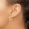 Black Bow Jewelry 6mm Polished Omega Back Round Hoop Earrings in 10k Yellow Gold, 18mm - 4 of 4