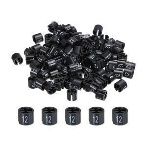 Unique Bargains Round Plastic Reusable Garment Hanger Marker Number Tag Black 100 Pcs - 1 of 3