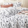Bedsure | 2/3 Pcs Floral Printed Reversible Sage Green Comforter Set Queen Size Soft Designed Plants Pattern Bedding Set - 4 of 4