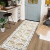 Washable Area Rug – Ultra-Thin Low Pile Vintage Carpet, Non-Slip Accent for Living Room, Bedroom, Home Office, Distressed Rust Design - 4 of 4