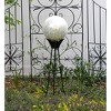 12" Decorative Reflecting Glass Gazing Globe Silver - Achla Designs: Outdoor Garden Ornament, 14" Height - 4 of 4