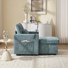 Storage Chaise Lounge Upholstered Accent Chair Lazy Single Sofa Couch Leisure Chair with Phone Stand, Pillow, Side Pocket, Bottom Storage - ModernLuxe - 3 of 4