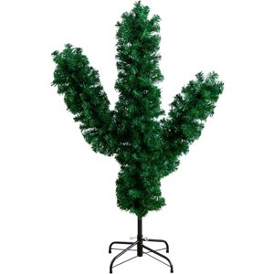 HomeStock  4ft Clear Unlit Flocked Full Classic Pine Artificial Christmas Tree with Pine Cones - 1 of 4