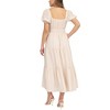 August Sky Women's V-Neck Mock Waist Ties Tiered Midi Dress - 2 of 4