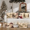 18x18 Christmas Throw Pillow Covers Set of 4, Snowman Santa Reindeer Vintage Christmas Pillow Cover - 2 of 4