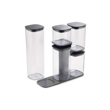 Joseph Joseph 5pc Podium Storage Jar Set with Stand Gray
