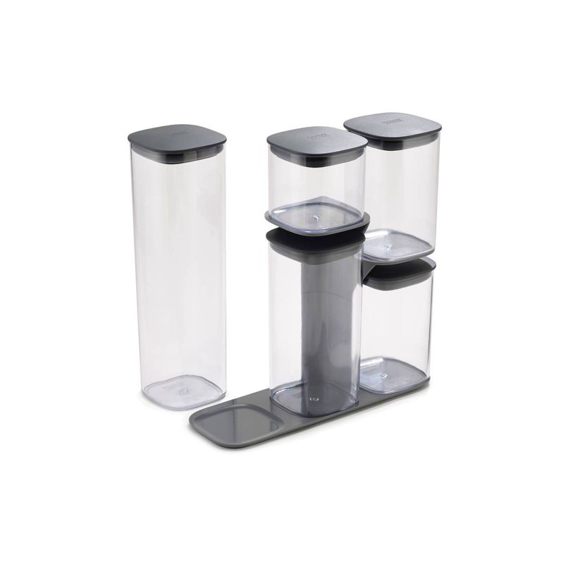 Joseph Joseph 5pc Podium Storage Jar Set with Stand Gray, 1 of 7