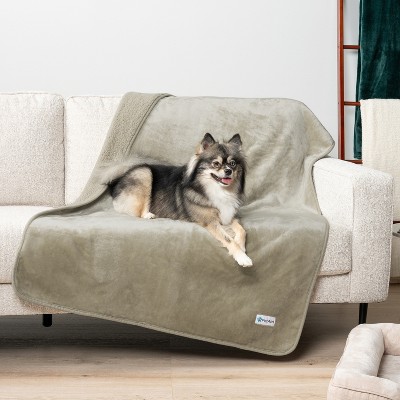 PetAmi Waterproof Dog Blanket For Pet Cat, Faux Shearling Fleece Couch Cover, Soft Plush Washable Reversible Throw