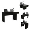 Vynxaria Modern Reversible Computer Desk with Filing Cabinet Fabric Drawers for Bedroom Small Space for Home Office - 4 of 4