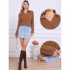 INSPIRE CHIC Women's Lapel Collar Polo V Neck Long Sleeve Pullover Knitted Blouse - 2 of 4