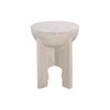 The Urban Port 20" Side End Table Mango Wood Drum Top Classic Washed White - 2 of 4