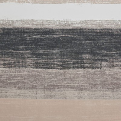 Taupe and Black Watercolor Stripe Shower Curtain with Liner