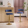 Karl Home Cream Corduroy Upholstered Adjustable Bar Stool With Gold Tone Base - 3 of 4