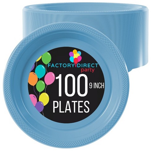 Exquisite Black Light Glow Party Plates - 9 Inch. - Assorted Colors - 60  count