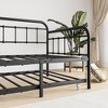 NicBex 77.3" Morden Day Bed Twin Size Metal Daybed with Trundle Sleeper Sofa with Flexible Bed for Living Room, Black - 2 of 4