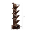 8-Tier Tree Bookshelf with Storage, Wooden Floor Standing Bookcase Storage Rack Utility Organizer Shelves, Rustic Brown - 4 of 4