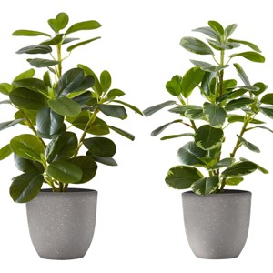 GlasFlength Artificial Plants Small Fake Plants Artificial Grass Plants Faux Plants for Indoor Home Table Decoration, Green, 10"*9"*14" - 1 of 4