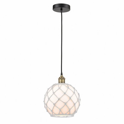 Farmhouse Rope - 1 Light Mini Pendant In Industrial Style-12.75 Inches Tall and 10 Inches Wide