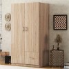 Armoire Closet With Hanging Rod And 3 Fixed Shelves, Modern Clothing Storage -Cuddlewood - 3 of 4