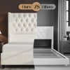 Bed Frame with Deep Button Tufted and Velvet Wingback Headboard,No Box Spring Needed - 3 of 4