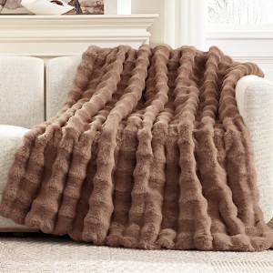 布団・毛布 BLESS Brownhair Price Charms blanket Bubble Faux Fur Throw Blanket, Plush Soft Decorative Throw for