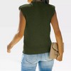 Women's Cap Sleeve Knit Pullover Sweater Crew Neck Tank Tops - 2 of 4