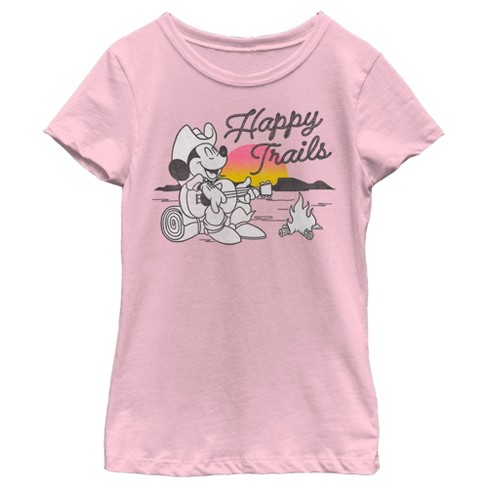 Girl's Mickey & Friends Daisy Duck and Minnie Mouse Graphic Tee Light Pink  Large 