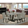 HomeStock 7-Pc Rectangle Natural Oak Finish Solid Wood Top Dining Table with 6 Chairs - 2 of 4