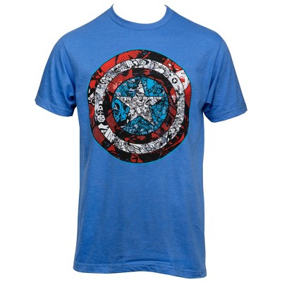 Mens Captain America Shield Comic Images T-shirt