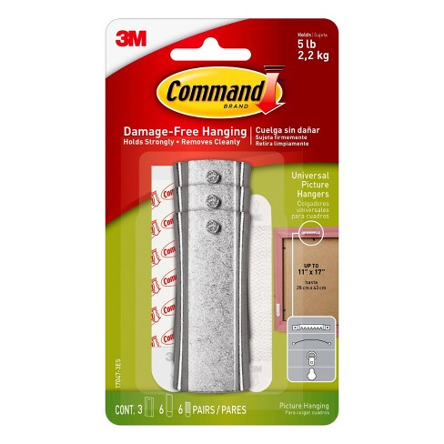 Command Picture Hanging Strips, White, Medium, 6 Strips/Pack