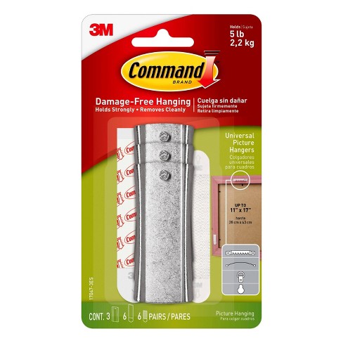 Command 3 Hangers/6 Large Strips/6 Sets Of Mini Strips Universal Picture  Hangers White : Target